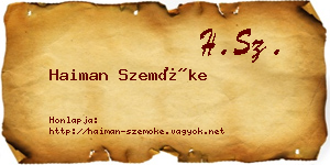 Haiman Szemőke névjegykártya